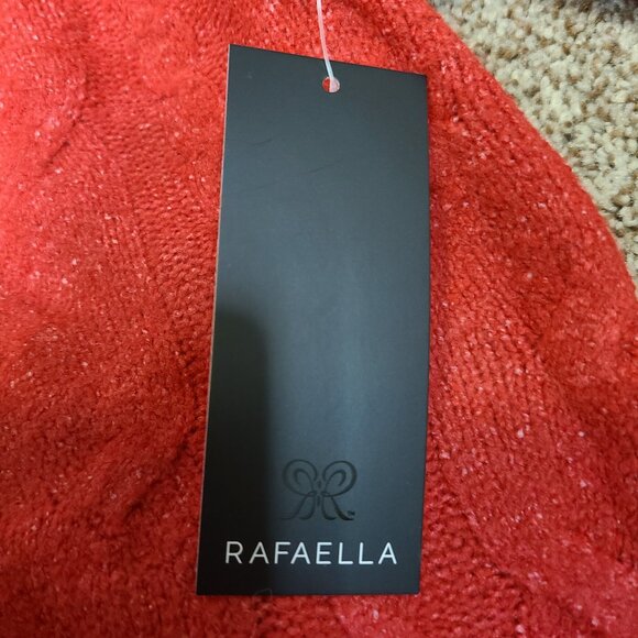 NEW Rafaella Cable Knit Pullover Long Sleeve Red Sweater Size L - Picture 7 of 10